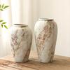 French Retro Wabi-Sabi Style High-End Ceramic Vase Jingdezhen Pot Living/Dining/Bedroom/Office Flower Arrangement Decor Dried