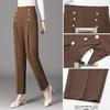 High Waist Slimming Plus Size Casual Pants for Spring 2026 - Western Style Moms' Trousers
