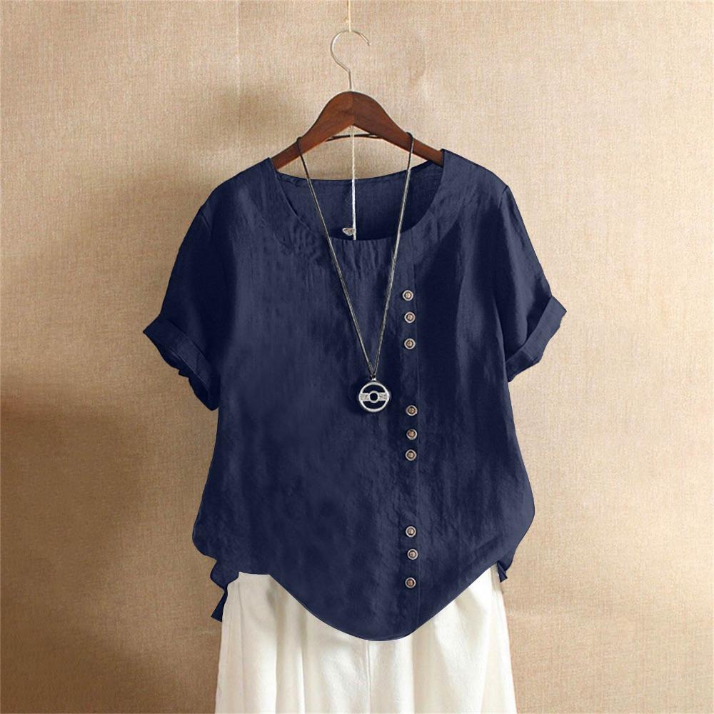 Summer Women's Top, Casual Loose Round-neck Short-sleeved T-shirt for Ladies