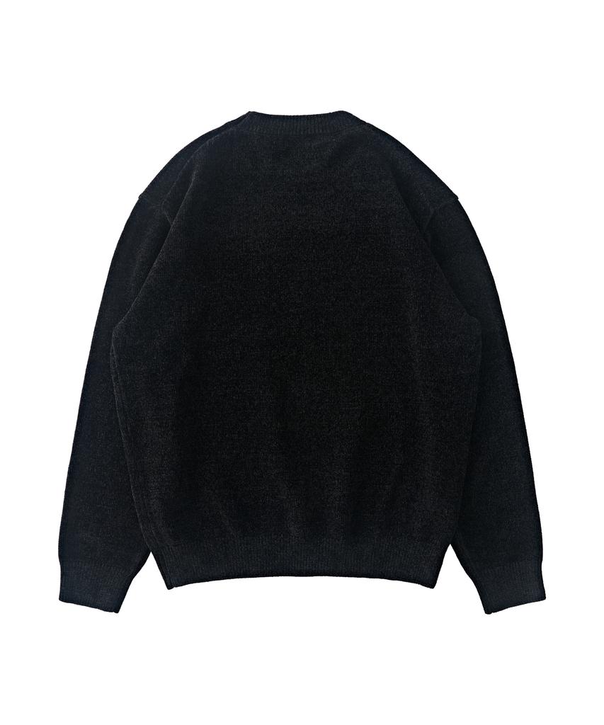 ANALOG MOOD Velour Classic Round Knit (Black)
