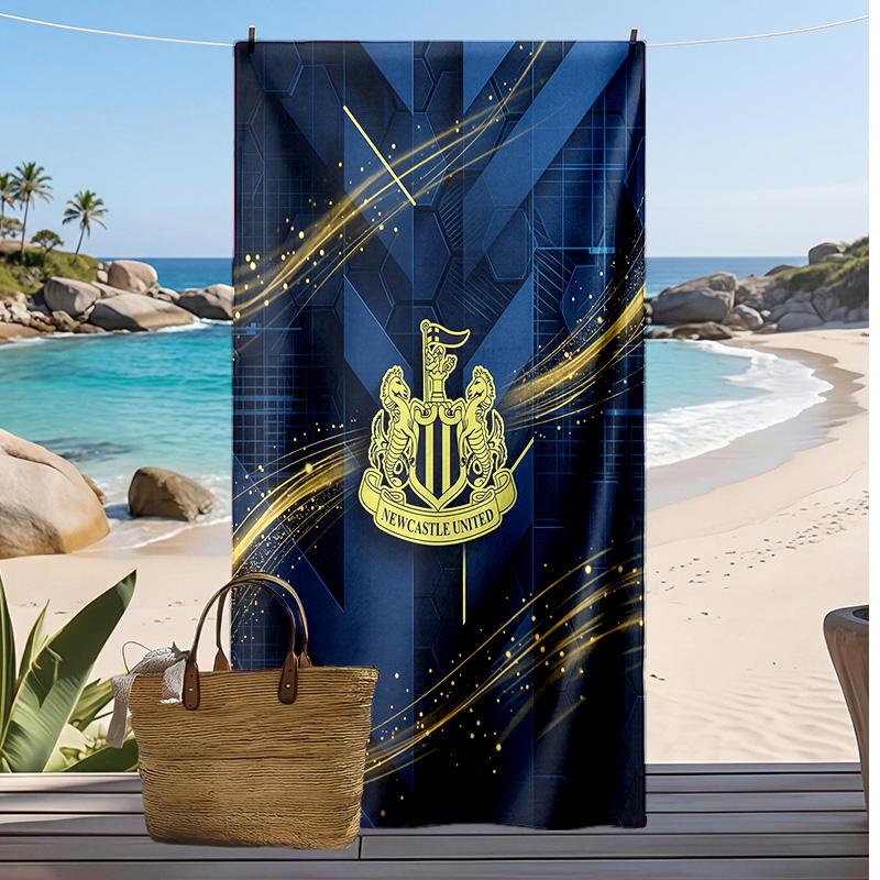 Newcastle United Football Print Beach Towel, Large Soft Quick Dry Towel for Beach Camping Swimming
