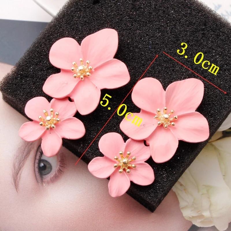 Trendy Flower Earrings Flowers Sstuds Earrings For Women Wedding Party Jewelry Boho Metal Earrings Female