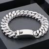 316L Stainless Steel 12MM Width Cuban Chain Bracelet for Men Hiphop Men's Bracelets With CZ Birthday Jewelry Gifts for Boyfriend