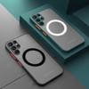 Official Matte Magnetic Phone Case for Samsung Galaxy S24 S22 S23 S25 S20 S21 S26 Ultra FE Plus Magsafe Charge Protector Cover