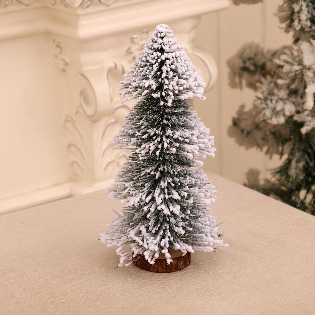 Tower-shaped Tabletop Cedar Snow Spray Christmas Tree Decoration for Hotel and Mall Displays