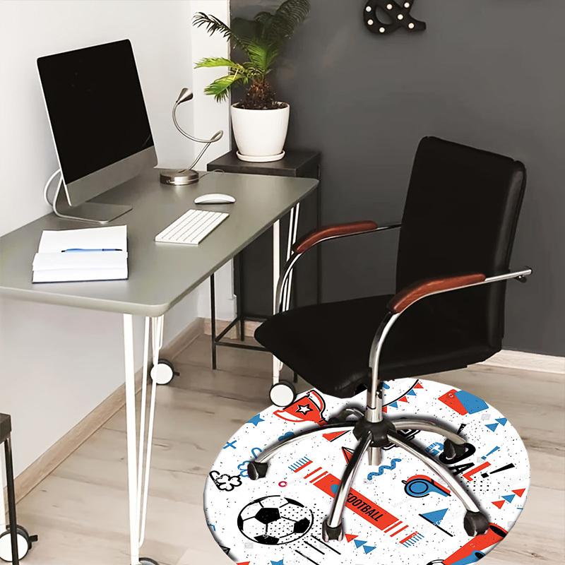 

1pc Office Carpet Chair Mats Football Soccer Sport Goal Trophy Ball Net Perfect for Decorating Office Chairs, Living Rooms, Or Bedrooms 80cm