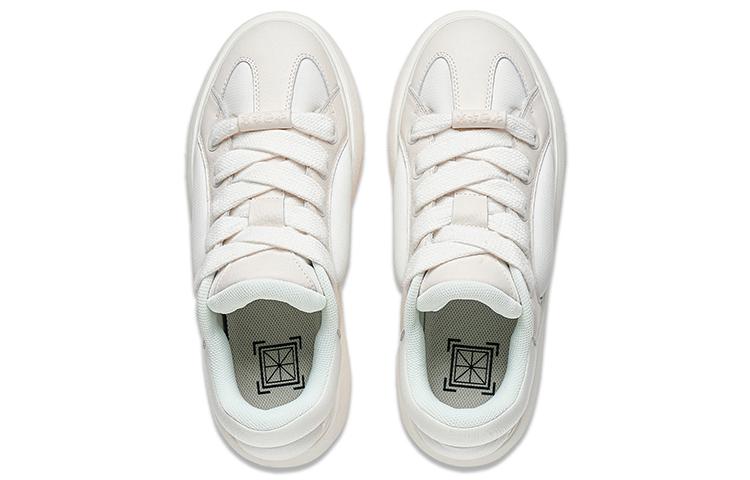 Li Ning Yun You C4D Textile, Synthetic Leather, Leather Low top Casual Shoes Men's Ecru AZGT089-4