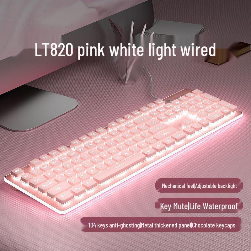 

LT820 Ultra-Silent Wired & Wireless Keyboard and Mouse Set for Tablets and Office Use