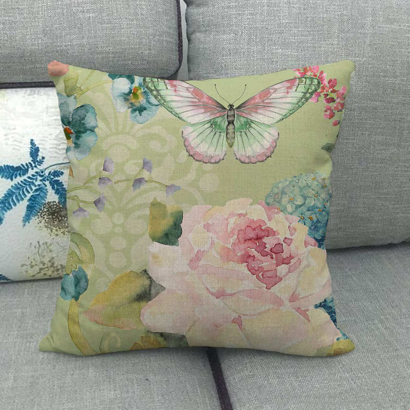 Nordic Floral Meanings Of Animals Digital Printing Short Plush Pillow Covers For Car Sofa Office Cushion Cover Home Goods