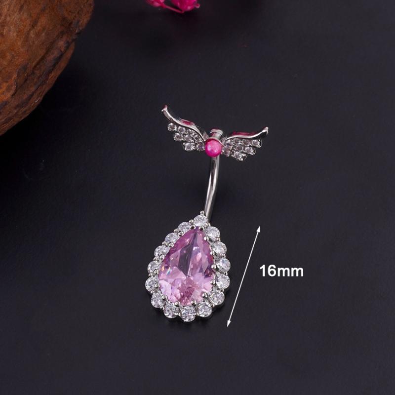 

Кольцо для пирсинга пупка Паук из нержавеющей стали с подвеской в виде сердца с цирконом для женщин, украшение для пирсинга тела