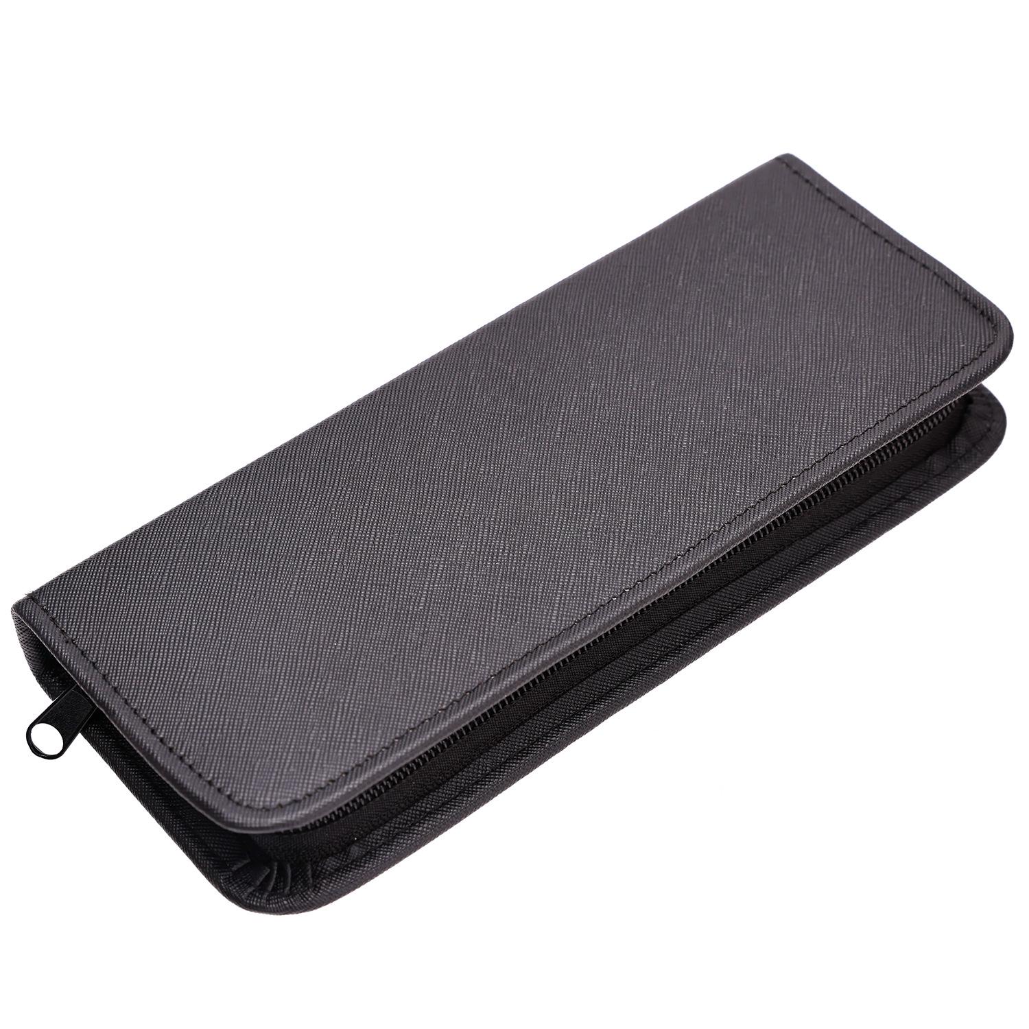 

Премиальный черный двухсекционный кожаный чехол для парикмахерских ножниц - Портативный и профессиональный