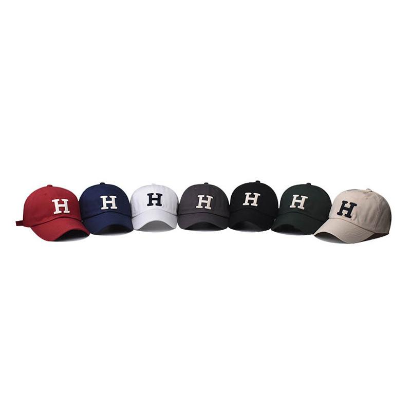 2023 Washed Cotton Letter H Baseball Cap Snapback Hat For Men Women Dad Hat Embroidery Casual Hats Casquette Hip Hop Caps