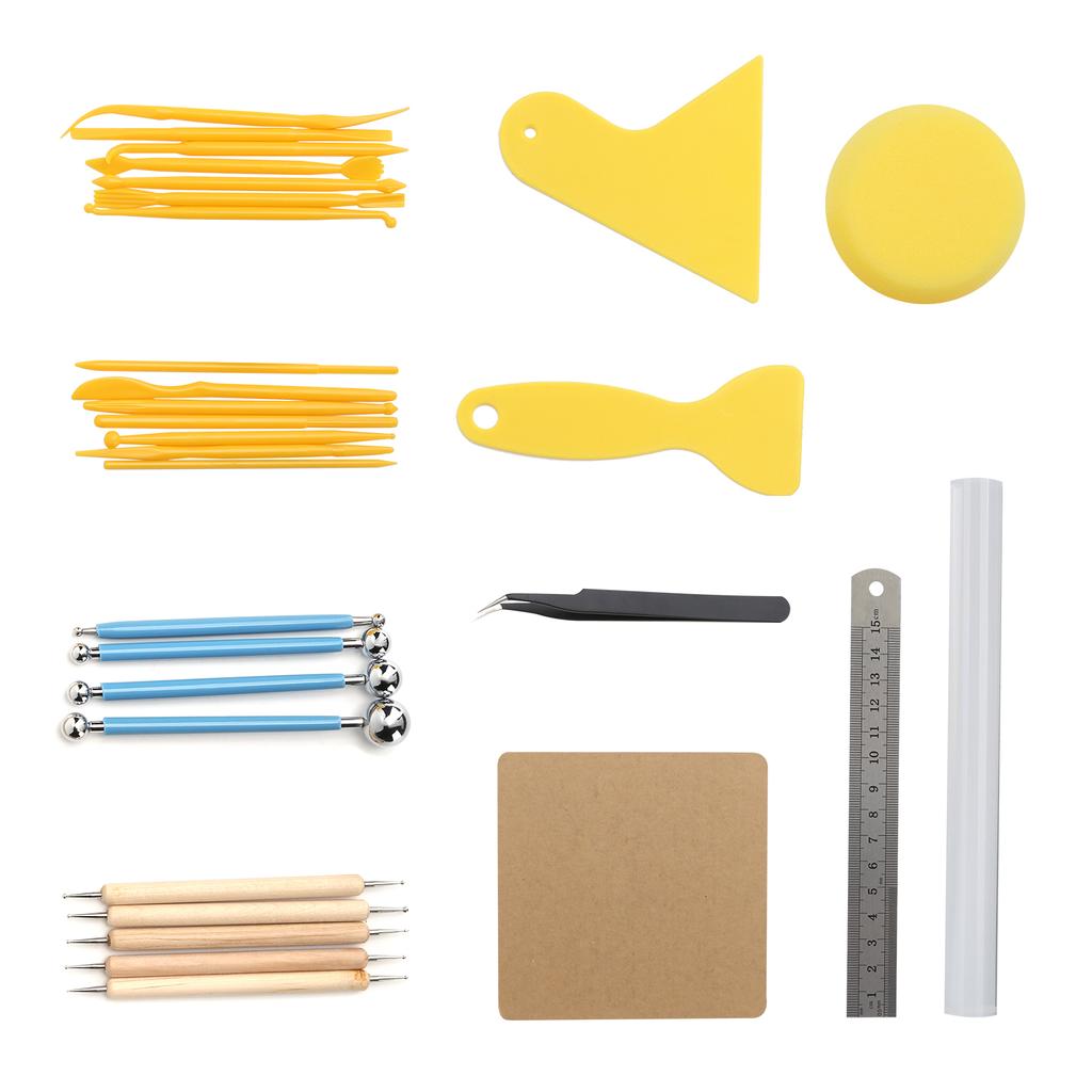 30Pcs Clay Sculpture Tool Carving Knife Drill Pen Indentation Stick Pottery Shaping Utensil