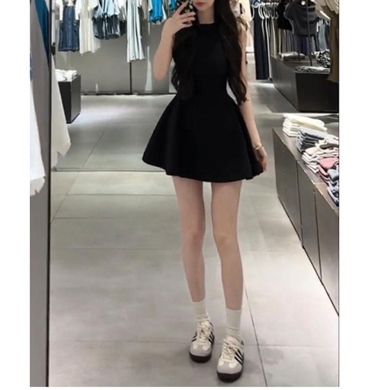 Hepburn Style Slim Black Summer Birthday Dress