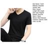Slim Fit V Neck Casual Men T-shirt Short Sleeve Pullover Solid Color Ice Silk Youthful Style Daily Wear