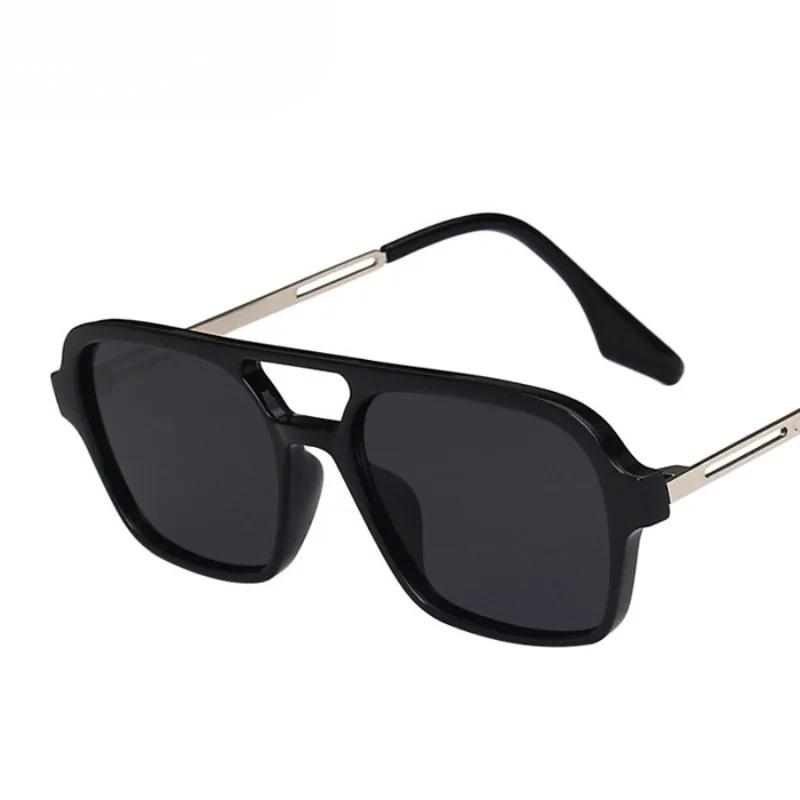 Vintage Brand Rectangle Sunglasses Women Blue Shades for Women 90s Retro Double Beam Square Sun Glasses Men UV400 Gafas