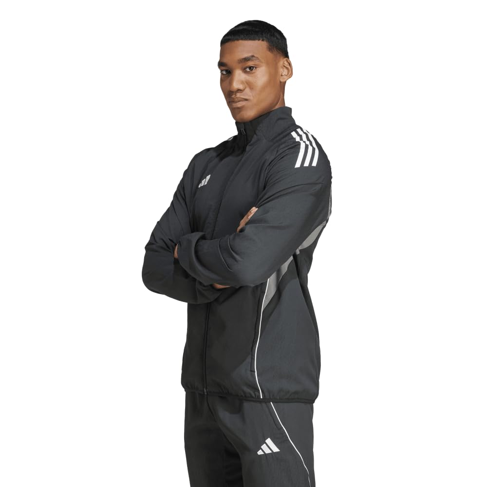 Adidas Tiro 25 Competition Presentation Soccer Grey Size Small Men's Jacket, JSK22, Black/Team (IW0418),