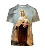 Mode Notre-Dame de Guadalupe Vierge Marie T-shirts Imprimés en 3D pour Femmes Manches Courtes Col Rond Vêtements pour Hommes Confort Vêtements Y2k pour Femmes