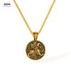 European American Necklace Men's Stainless Steel Personalized Retro Round Brand Greek Mythology Griffin Titanium