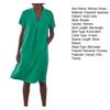 Summer Midi Dress for Women Casual Short Sleeve Flowy Sundress Loose Fit V-Neck Beach Vacation Outfits with Pockets