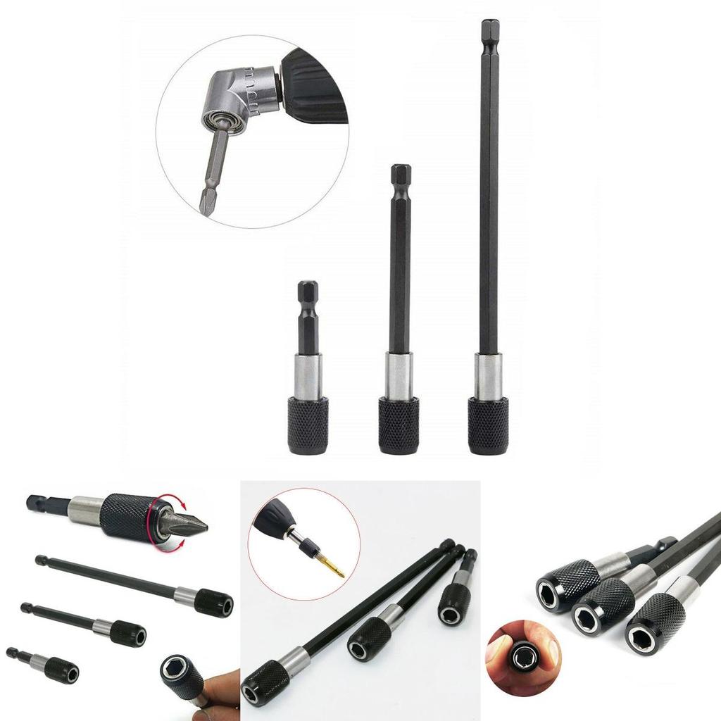 3pcs Set 1/4 Hex Shank Screw Driver Extension Bit Quick Release Holder Tool High Hardness Magnetic Drill Extension For Reliable Use