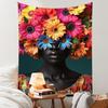 Black Women Wall Art Tapestry Vertical Flower Girl Tapestry African Print Tapestries for Women Men Teens Modern Decor Wall Art