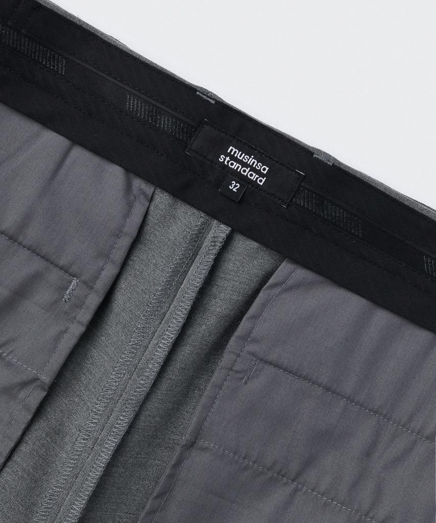 MUSINSA STANDARD Real Wide Hidden Banding Slacks [Melange Gray]