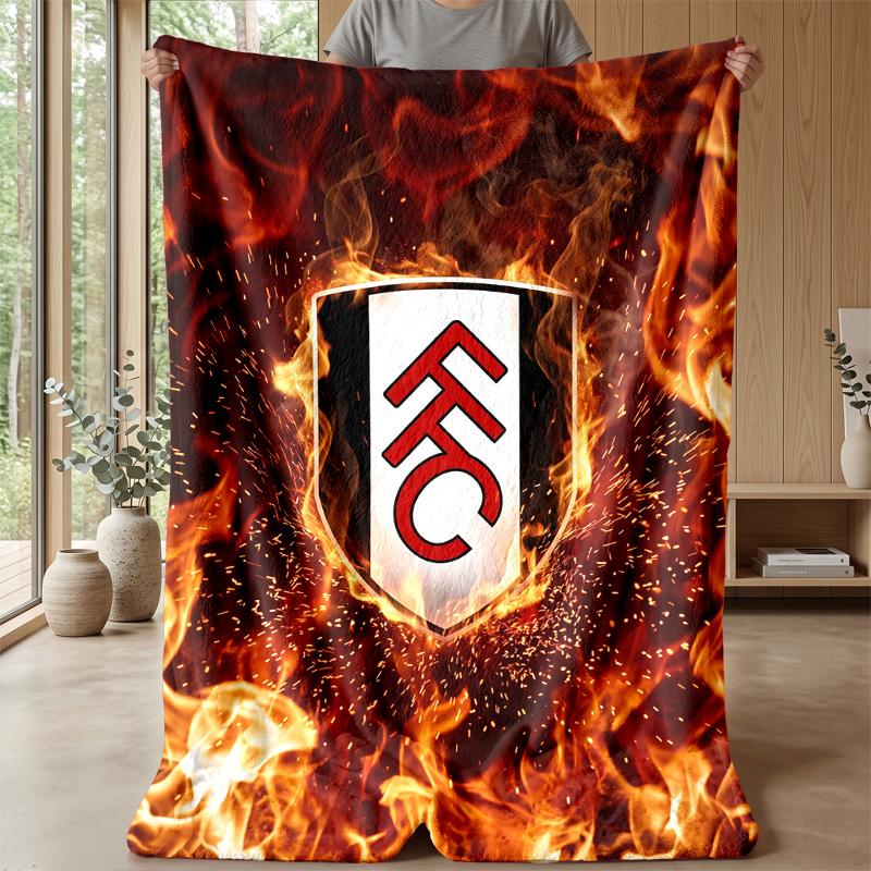Fulham Football Print Flannel Blanket, Soft Warm Lightweight Throw Blanket for Sofa Bed Camping