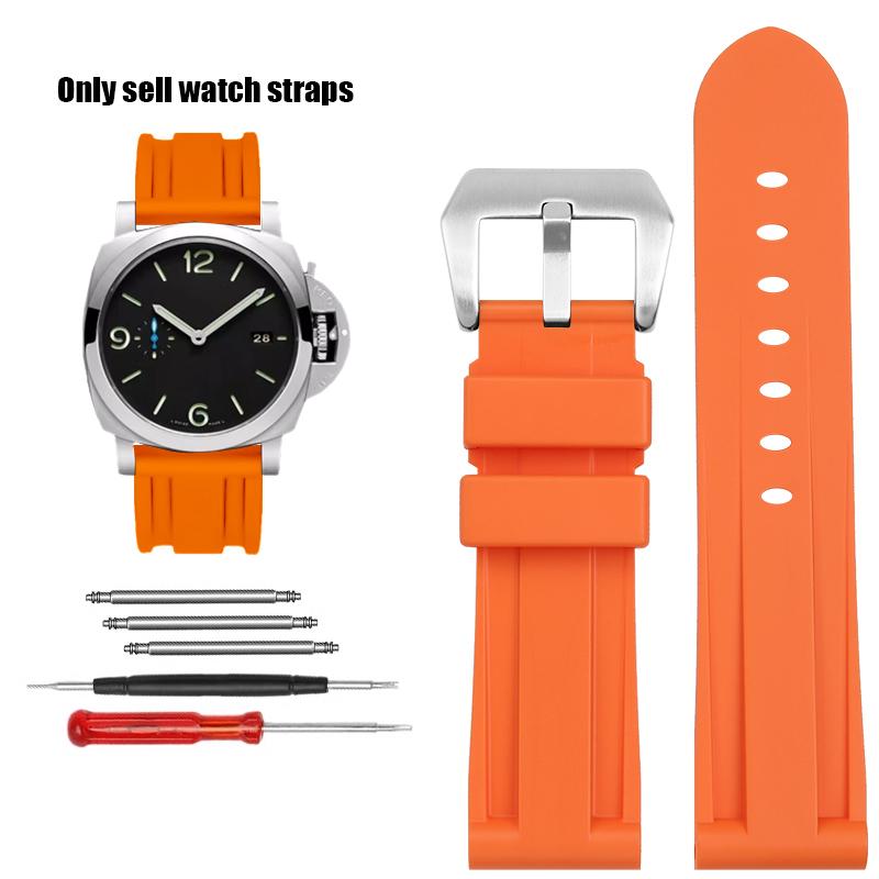 Für Panerai Lumino PAM01312 PAM441 359 111 Armband Dickes Meer Wasserdicht Herren Silikon Uhrenarmband 22 24mm 26mm Gummi Uhrenarmband