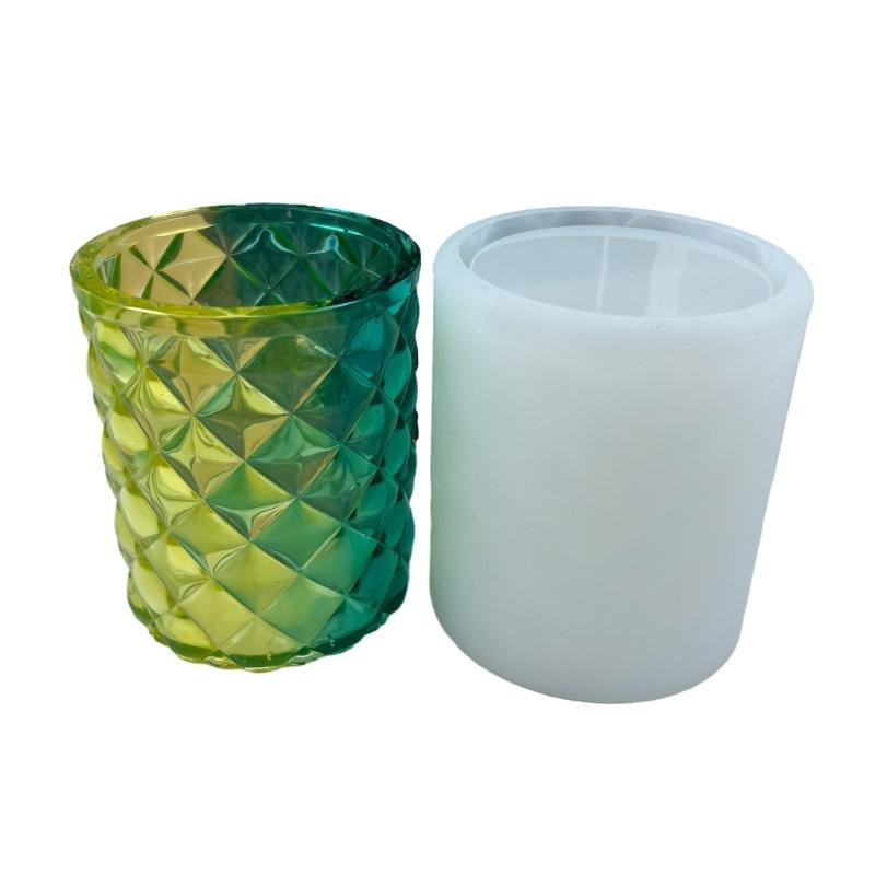 Pen Holder Moulds Silicone Flowerpot Mold Multi-Patterns Pen Container Clay Molds for Concrete Cement Tabletop Storage