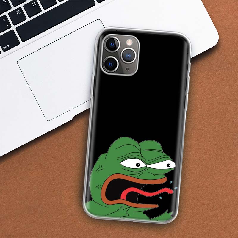 

Чехол для телефона с милыми лягушками и грустным Пепе для Apple iPhone 11 12 13 14 Pro 7 XR X XS Max 6 6S 8 Plus + Mini 5 SE, мягкий чехол с принтом iPhone 13