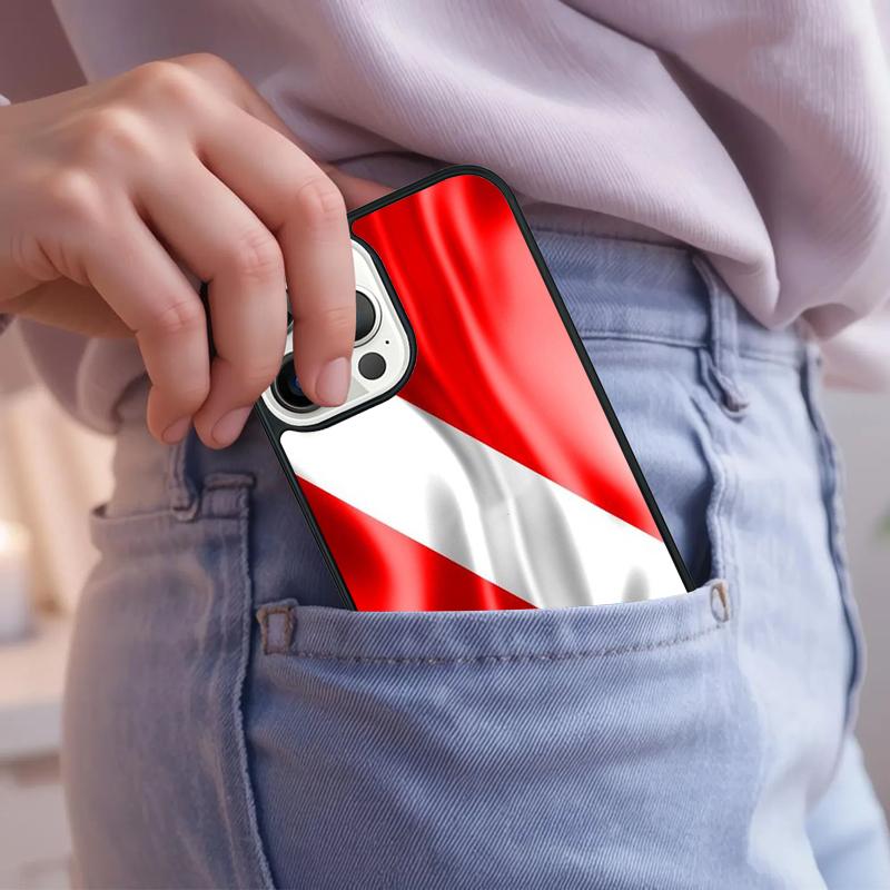 Scuba Diving Dive Flag Phone Case For iPhone 17 Air 15 16e 14 13 Pro Max Coque 12 11 Pro Max PLUS cover