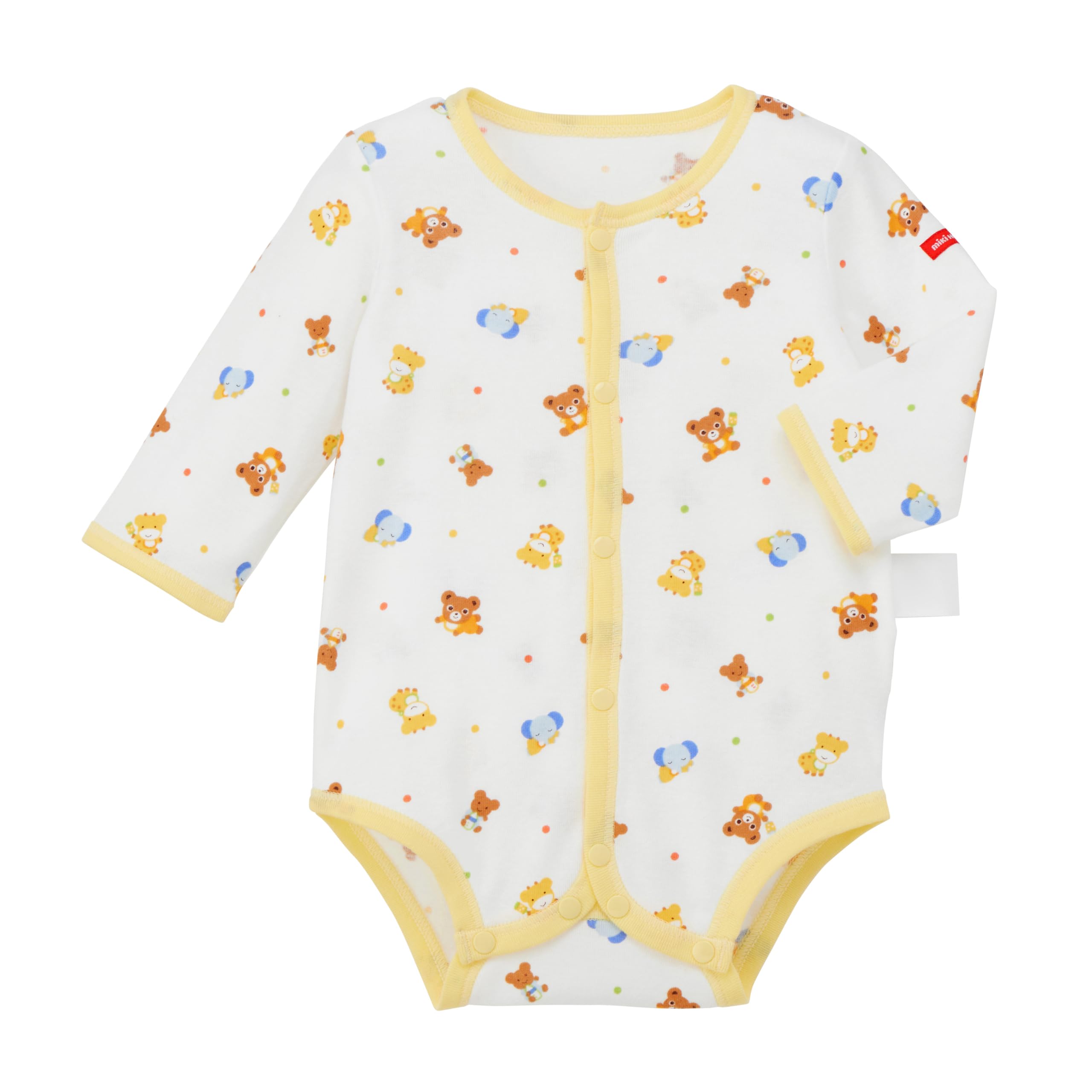 

MIKI HOUSE Baby Body Long Open Made in for Boys and Baby Yellow Shirt, Sleeve, Front, All-Over Print, 100% Cotton, Japan, Girls, Newborns, Clothes,
