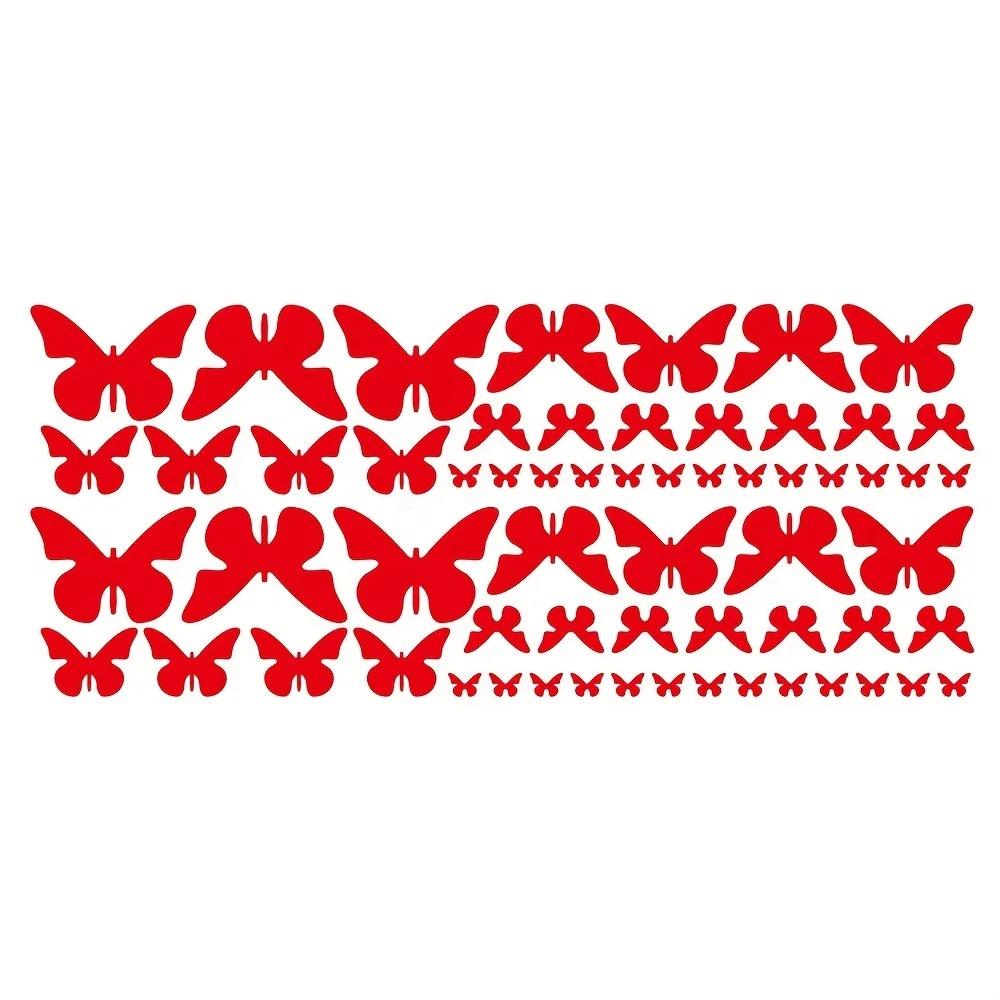 

62 шт., милые красивые бабочки, графические наклейки на боковую дверь автомобиля, набор DIY, модный, авто, Стайлинг кузова, автомобильный бампер, виниловые наклейки 58x24CM