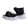 Foreign trade sandals women's rubber muffin heel fabric breathable fashion 2025 summer Velcro sports sandals