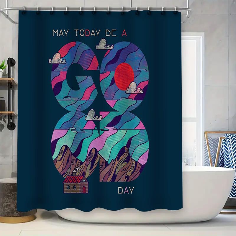 

Ocean Wave Shower Curtain Blue Coastal Beach Bathroom Decor Seashell Pattern Waterproof Fabric Liner W60H190(CM)-1 Pcs