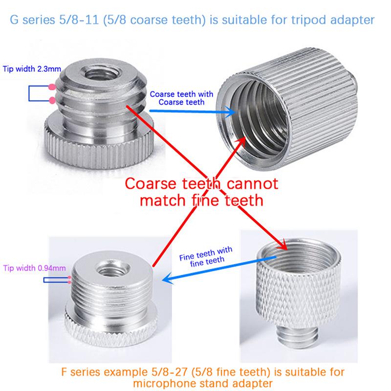 Microphone Stand Conversion Screws 1/4" To 5/8" Thread Screw Mount Adapter For Microphone Stable Clip Cantilever Stand
