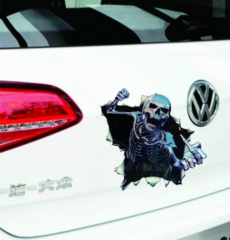 Car Vinyl Skull Skeleton Stickers Truck Window Wrap Decals Motorcycle Funny Sticker Car