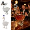 Regalo Whiskey Unico Caraffa in Vetro a Forma di Oca, Bottiglia Liquore Uccello 3D con Tappo Satinato, Caraffa Artistica 350ml Dispenser Artistico Vodka Vino per Casa