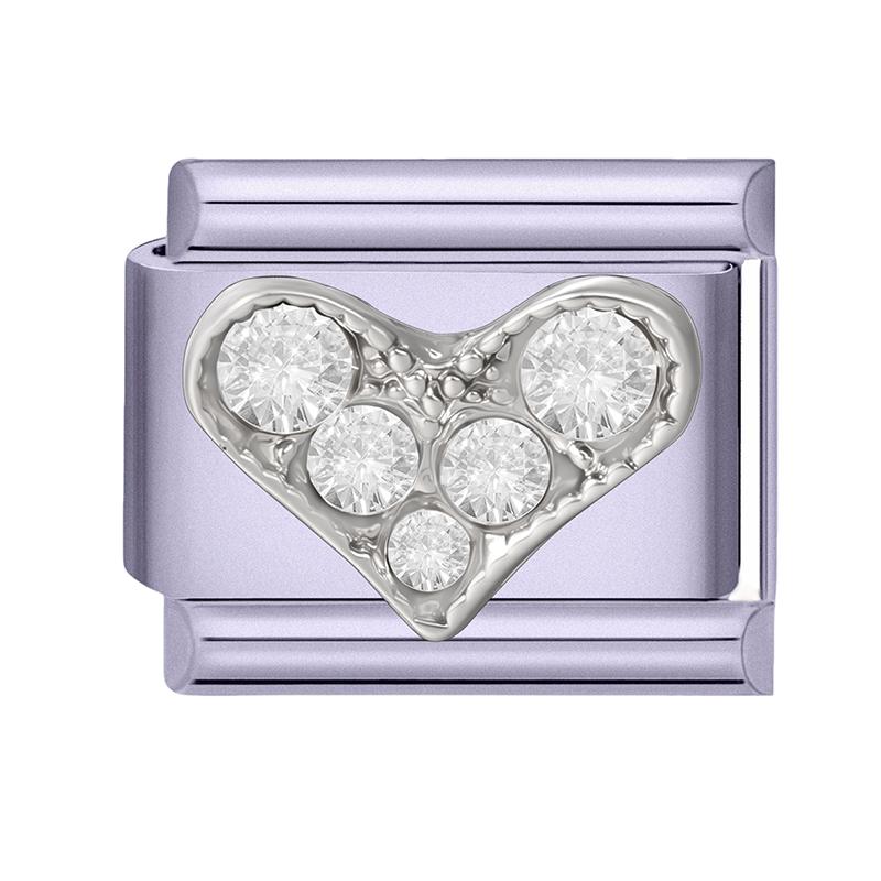 Y2K Purple Series Bow Candy Heart Flower Shiny Italian Charm Links Fit 9MM Stainless Steel Bracelet Girls' DIY Making Jewelry