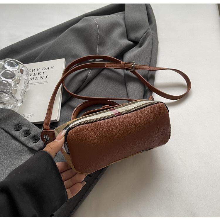 2024 Retro British Plaid Mini Crossbody Dumpling Bag