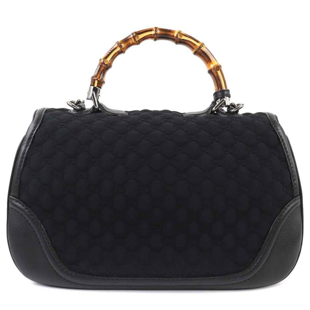 Excellent GUCCI Shoulder Bag Microsima New Bamboo 2-Way Handbag Chain 240241 Used