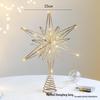 Wrought Iron Luminous Glitter Treetop Star Christmas Decoration