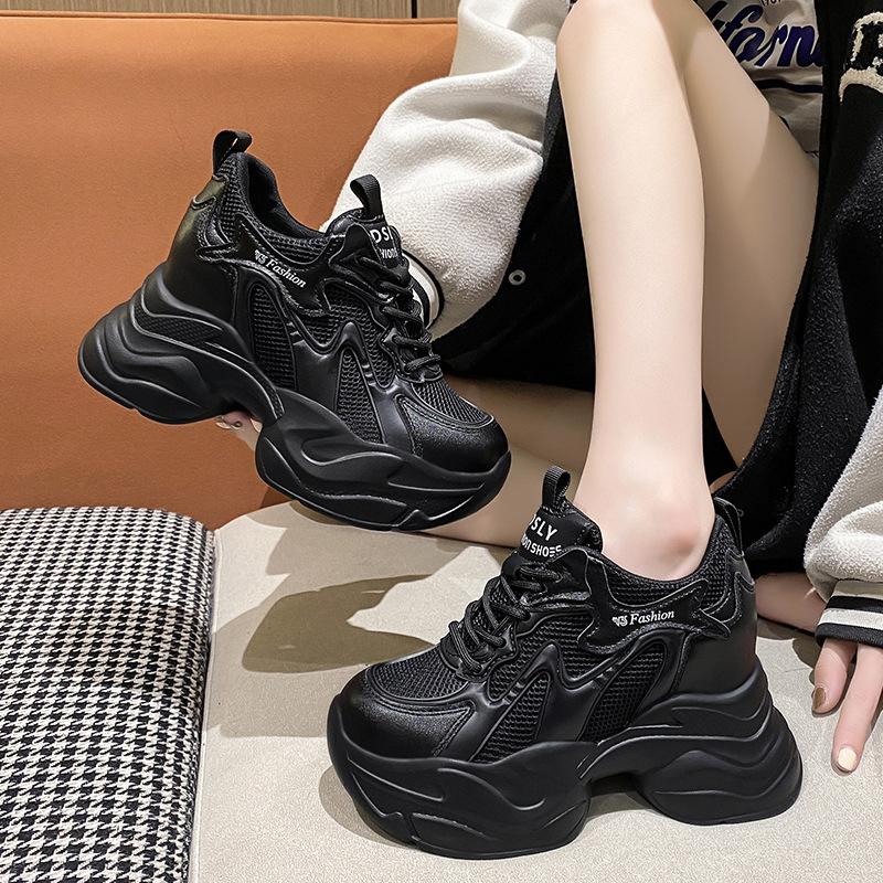 Heightening Sneakers For Women Spring And Summer New Thick-Soled Shoes Women Fashionable And Versatile Breathable Casual Shoes