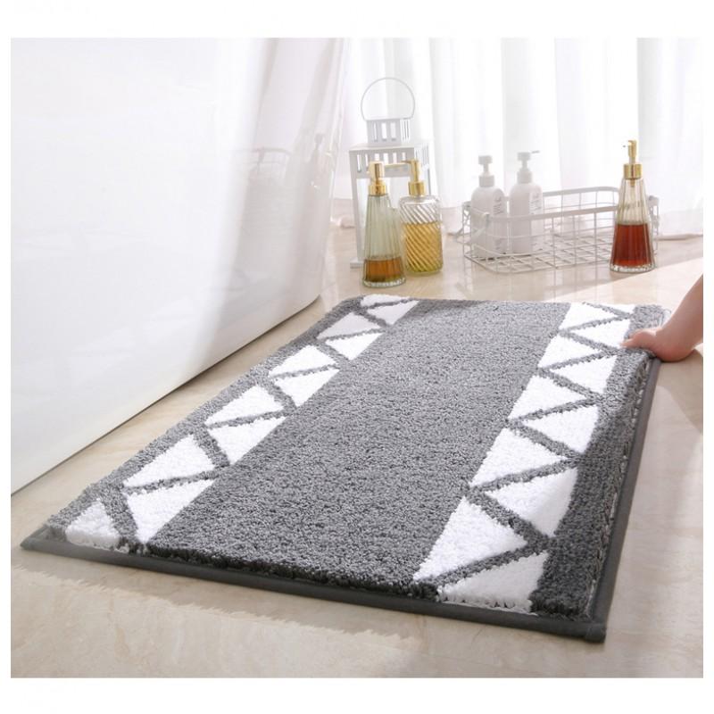 Non-Slip Bath Mat Bathroom Door Entryway Mediterranean Style Rectangle Floor Rug Washable Bedroom Balcony Doormat 50x80cm