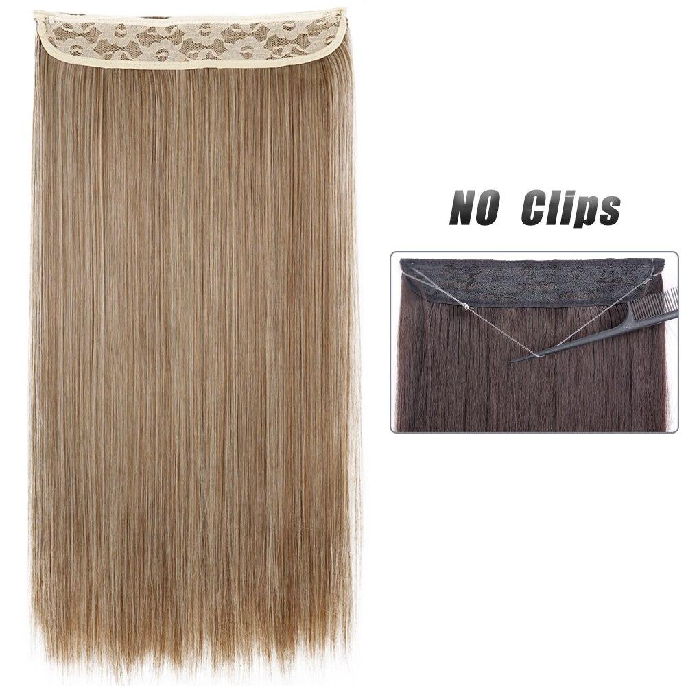 MERISIHAIR Synthetic No Clips Invisible Hair Extensions Straight Natural Black Blonde Brown One Part Hair 80 Cm Hair Extension