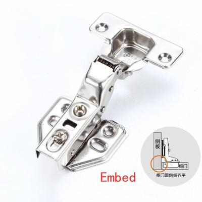 4Pcs Hinge Stainless Steel Hydraulic Cabinet Door Hinges Damper Buffer Soft Close Kitchen Cupboard Furniture Full/Embed