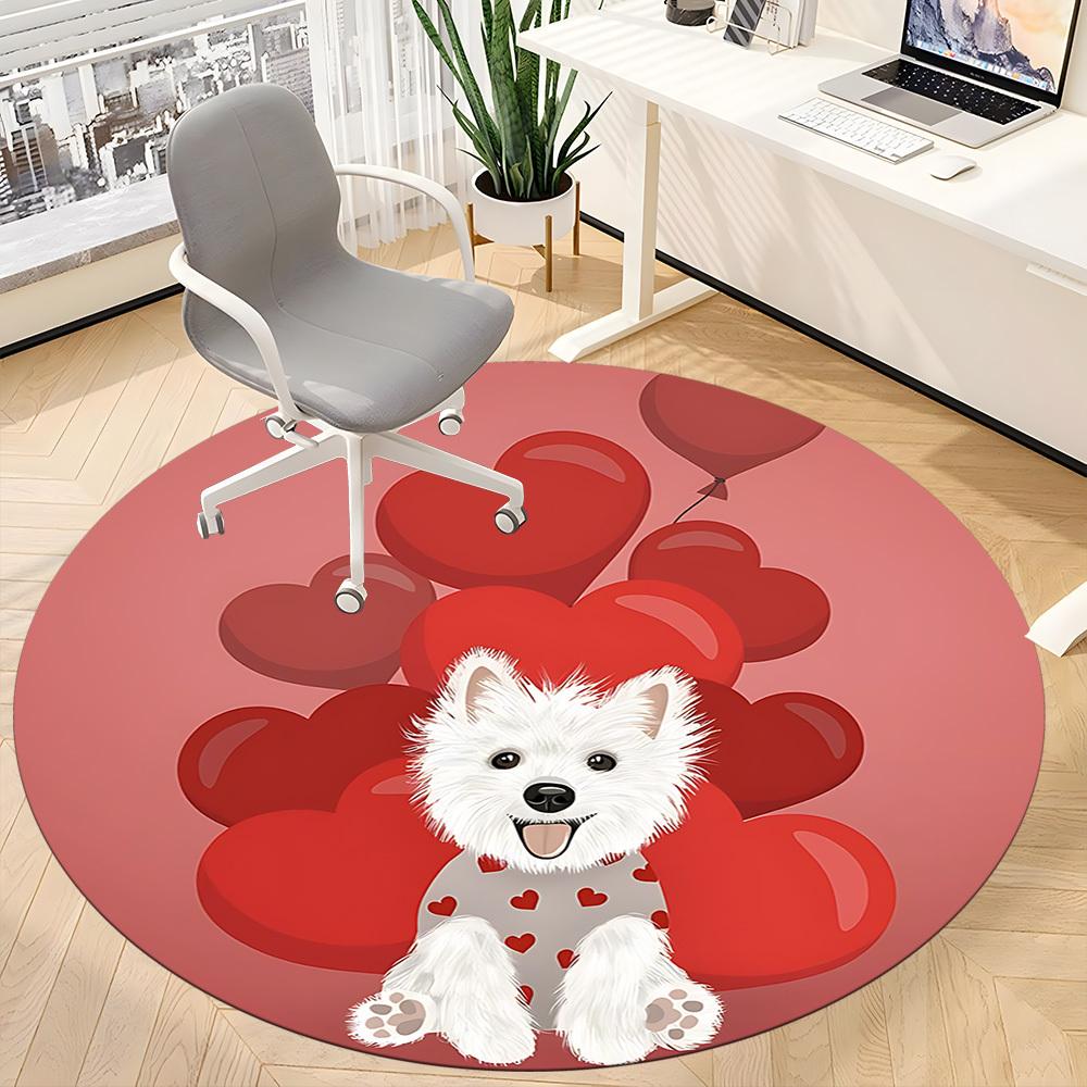 1PC Love Balloons Office Round Area Rug,  Mat Suitable ForOffice, Under Office Chairs Bedroom Living Room Home Decor, Room Deco