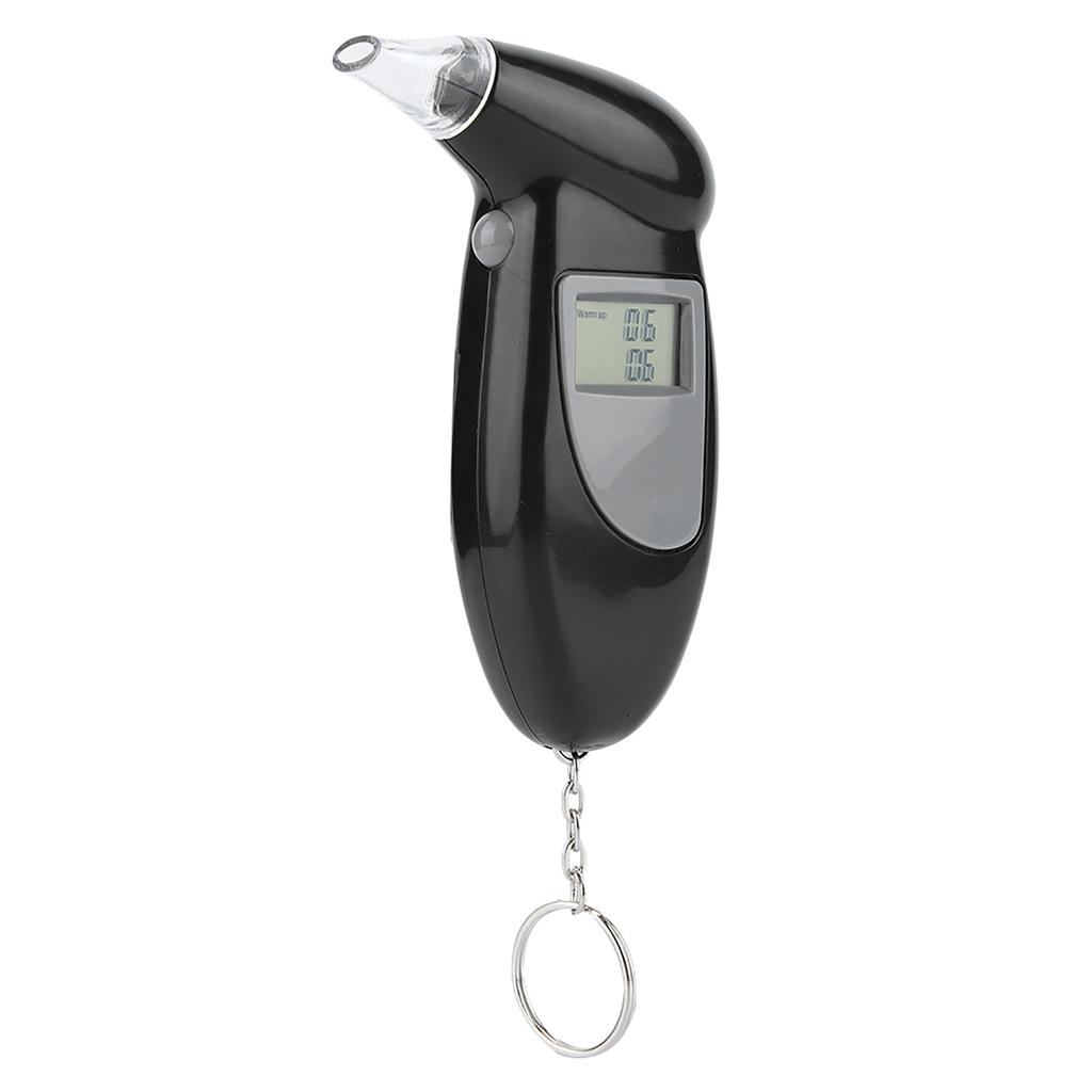 Digital LCD Screen Alcohol Breath Tester Portable Keychain Breath Analyzer 10pcs Mouthpiece