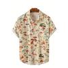 Camicia da uomo con stampe 3D a linee minimaliste, camicia con bottoni, camicia casual, camicia estiva, manica corta, abbigliamento quotidiano per le vacanze